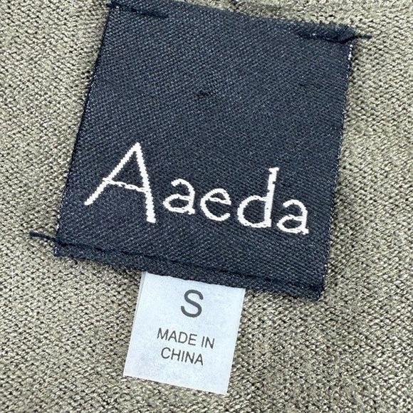 Aaeda Women's Floral Open Cardigan Olive w/ Pink Brown Orange Flowers Small - Picture 2 of 8